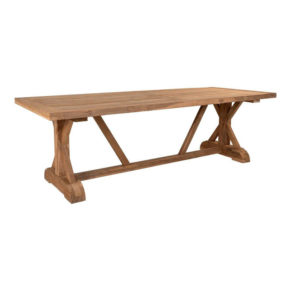 Tavolo da giardino Volos - Tavolo da giardino, teak, naturale, 100x240x75 cm