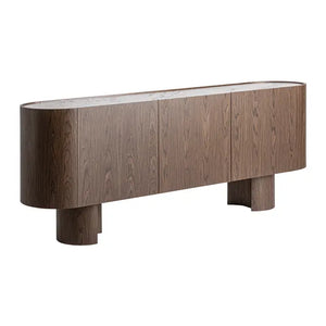 Mobile TV in legno DM di colore marrone di 221x45x80cm