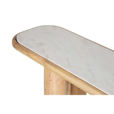 Consolle in legno di mango e marmo Telo 140x40x75 cm