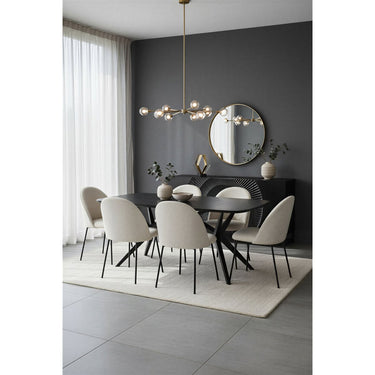 Tavolo da pranzo 240x100 cm, piano Mango, struttura in acciaio nero antico