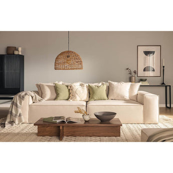 Van Morris L-shaped sofa, R/L Beige Chenille, removable and washable cover