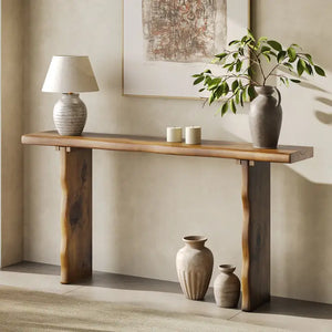 63" consolle in legno massiccio, stile country, divano stretto &