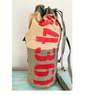 Zaino Rotondo In Tessuto Riciclato Militare Duffel Dfg05