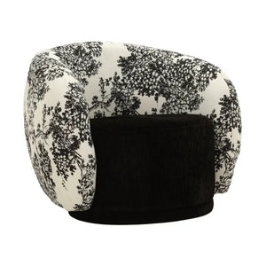 Poltrona in tessuto nero, 90x78x74 cm