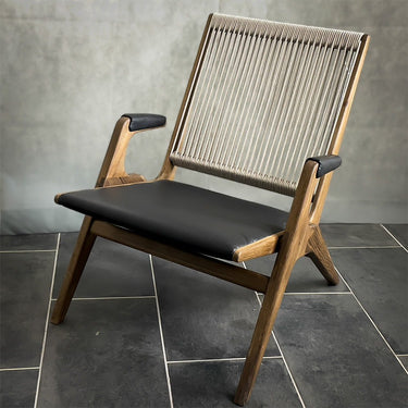 Sedia F, Rovere Fumé / Beige / Nero