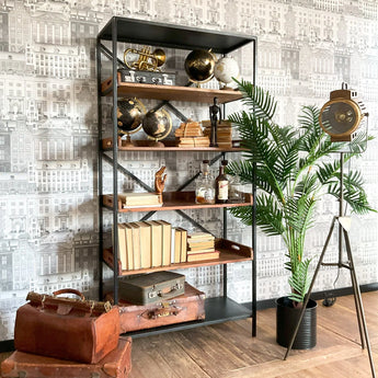 Libreria in ferro e legno Industrial Big 92 cm