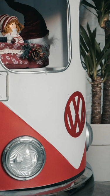 Mobile Bar Vintage in Ferro e Legno di Mango – Design VW Peace Bus diversi colori