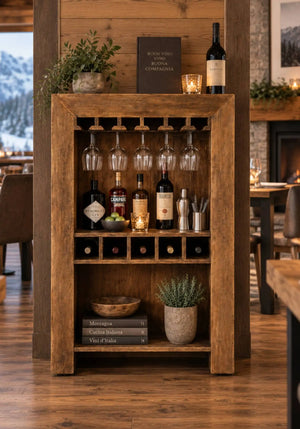 Credenza Bar in Legno di Mango Artigianale – 81 × 45 × H121 cm