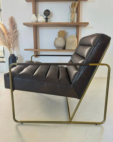 Poltrona in pelle e ferro Foster