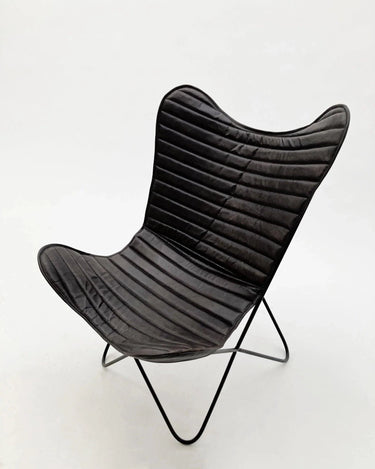 Poltrona in pelle e ferro Vintage Black