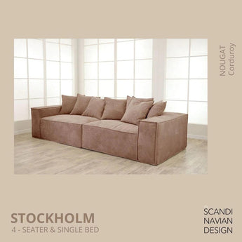 Divano STOCKHOLM 4 posti/letto singolo Corduroy Nougat fodera sfoderabile e lavabile