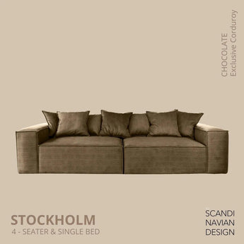 Divano STOCKHOLM 4 posti/letto singolo Exclusive Corduroy Chocolate fodera sfoderabile e lavabile