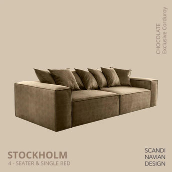 Divano STOCKHOLM 4 posti/letto singolo Exclusive Corduroy Chocolate fodera sfoderabile e lavabile