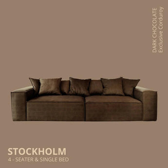 Divano STOCKHOLM 4 posti/letto singolo Exclusive Corduroy Dark Chocolate fodera sfoderabile e lavabile