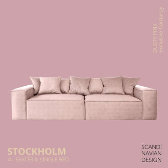 Divano STOCKHOLM 4 posti/letto singolo Exclusive Corduroy, Dusty Pink rivestimenti sfoderabili e lavabili