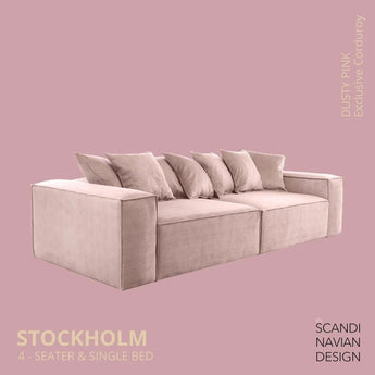 Divano STOCKHOLM 4 posti/letto singolo Exclusive Corduroy, Dusty Pink rivestimenti sfoderabili e lavabili