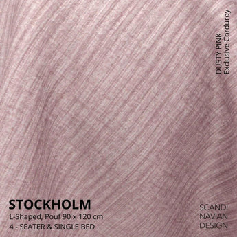 Divano a L STOCKHOLM/letto singolo Exclusive Velvet Dusty Pink Fodera sfoderabile e lavabile