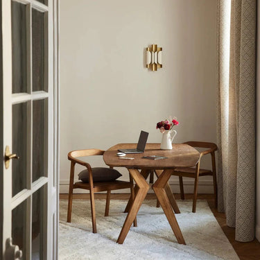 Tavolo da pranzo in teak riciclato Vikie in 2 colori