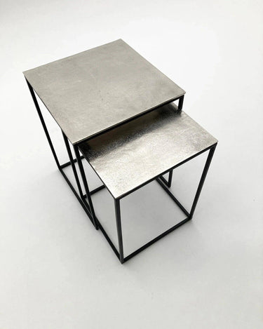 Tavolini da salotto moderni in alluminio e ferro Torino set di 3