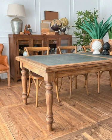 Tavolo in legno massello con top in zinco Convivium 220 cm