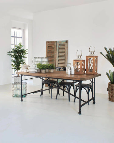 Tavolo industriale in legno e ferro Anversa 200 cm