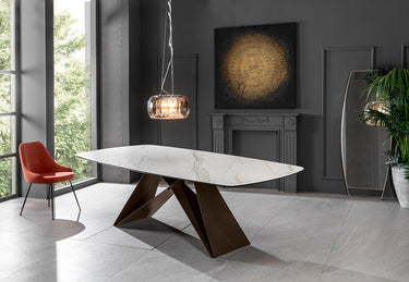 Tavolo Thanos OM/398/MN con piano in ceramica