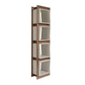 LIBRERIA IN LEGNO DI NOCE E CUBI GRIGIO PERLA - ELIARREDA